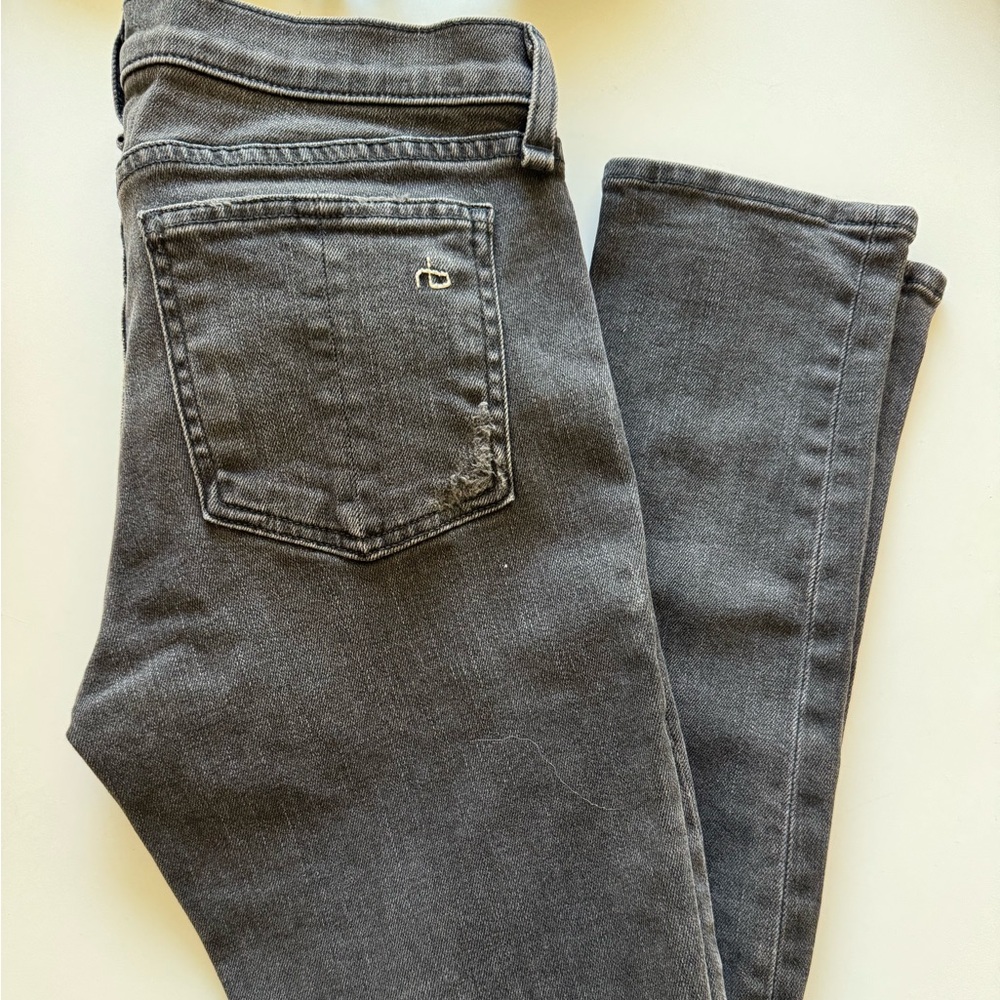 Rag & Bone distressed black skinny jeans